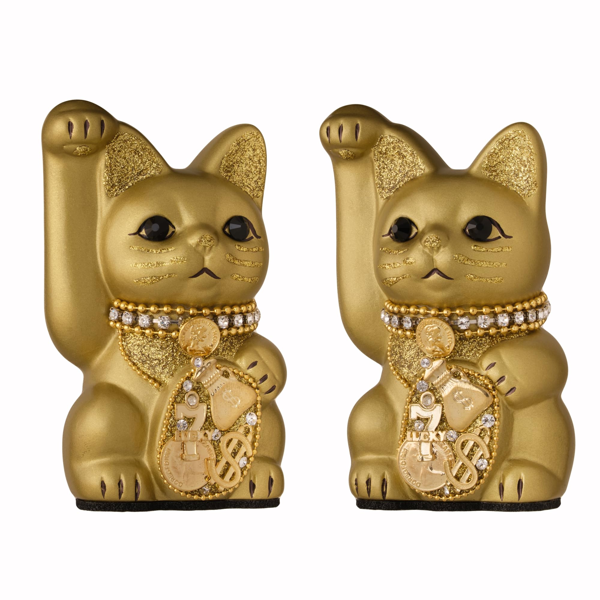 Amazon.co.jp: ご縁猫 ミリオネアキャット(S-SIZE 金 Gold）右手あげ